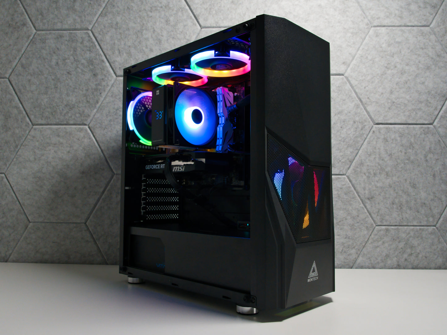 Gaming PC Schwarz | RTX 5050 (8GB) | Ryzen 5 5500 | 16GB RAM | 500GB SSD | Mesh ARGB