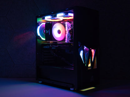 Gaming PC Schwarz | RTX 5050 (8GB) | Ryzen 5 5500 | 16GB RAM | 500GB SSD | Mesh ARGB