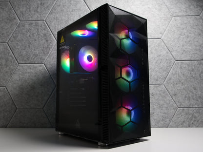 Gaming PC Schwarz | RTX 5050 (8GB) | AMD Ryzen 5 5500 | 16GB RAM | 500GB SSD | Win 11