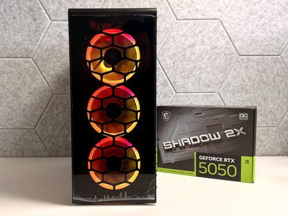 Gaming PC Schwarz | MSI RTX5050 Shadow 2X OC (8GB) | AMD Ryzen 5 5600 | 1TB SSD | 16GB RAM | Win 11