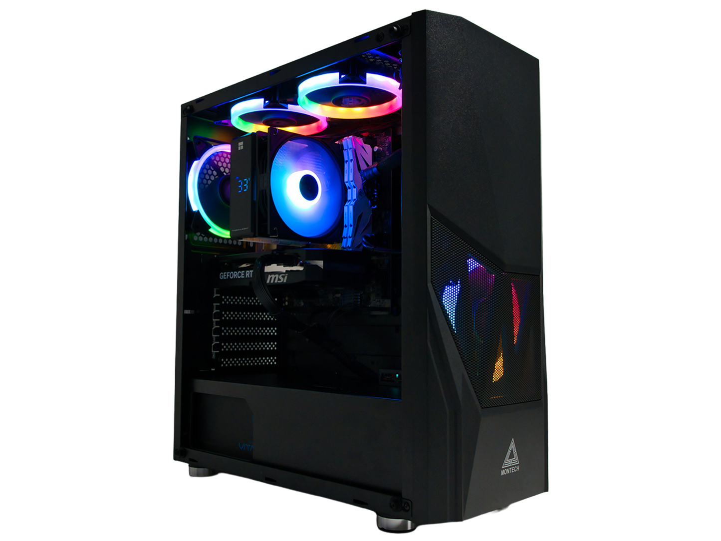 Gaming PC Schwarz | RTX 5050 (8GB) | Ryzen 5 5500 | 16GB RAM | 500GB SSD | Mesh ARGB