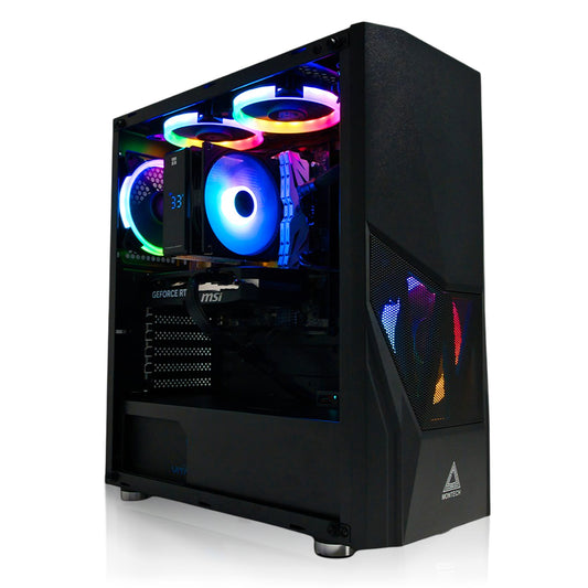 Gaming PC Schwarz | RTX 5050 (8GB) | Ryzen 5 5500 | 16GB RAM | 500GB SSD | Mesh ARGB